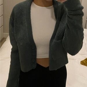 Zara Deep Green Wool Cardigan